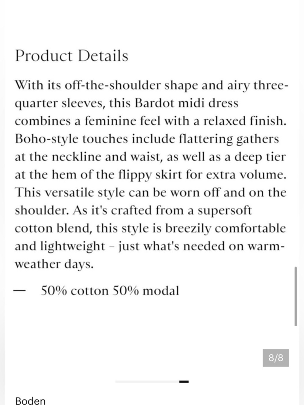 Boden Romy Midi Dress - Picture 8 of 8